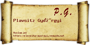 Plavsitz Györgyi névjegykártya